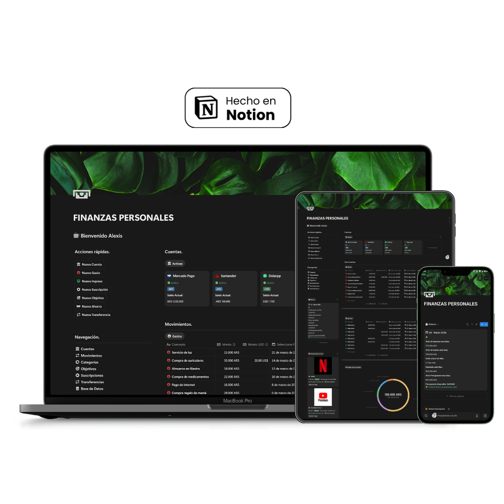Finanzas Personales | Plantilla Notion
