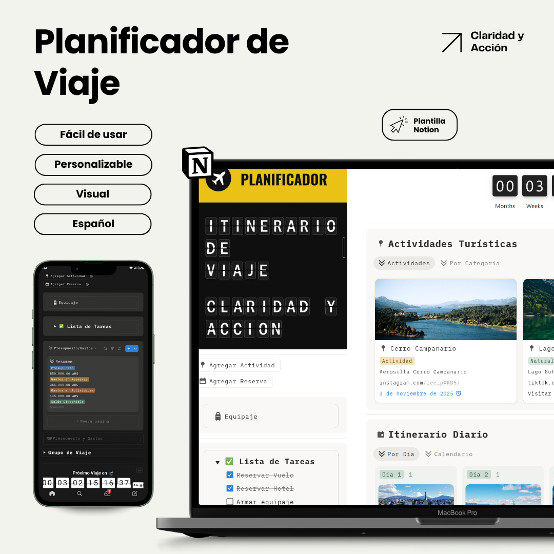 Plantilla Planificador de Viaje