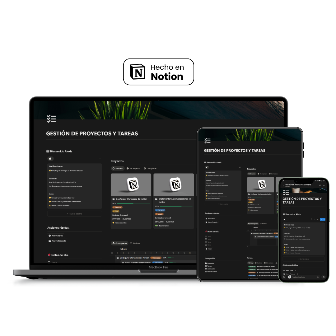 Gestión de Tareas y Proyectos | Plantilla Notion
