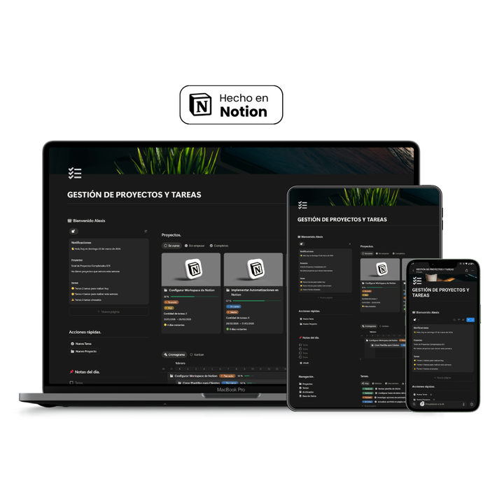Gestión de Tareas y Proyectos | Plantilla Notion