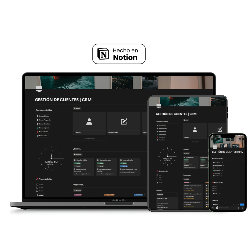 Gestión de Clientes | CRM| Plantilla Notion